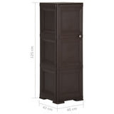 Plastic Cabinet 40x43x125 cm Wood Design Brown - Low Angle
