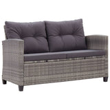 3 Piece Garden Dining Set with Grey Cushions Poly Rattan - 45-Degree Angle