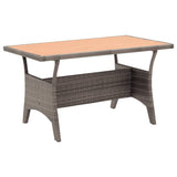 3 Piece Garden Dining Set with Grey Cushions Poly Rattan - Low Angle