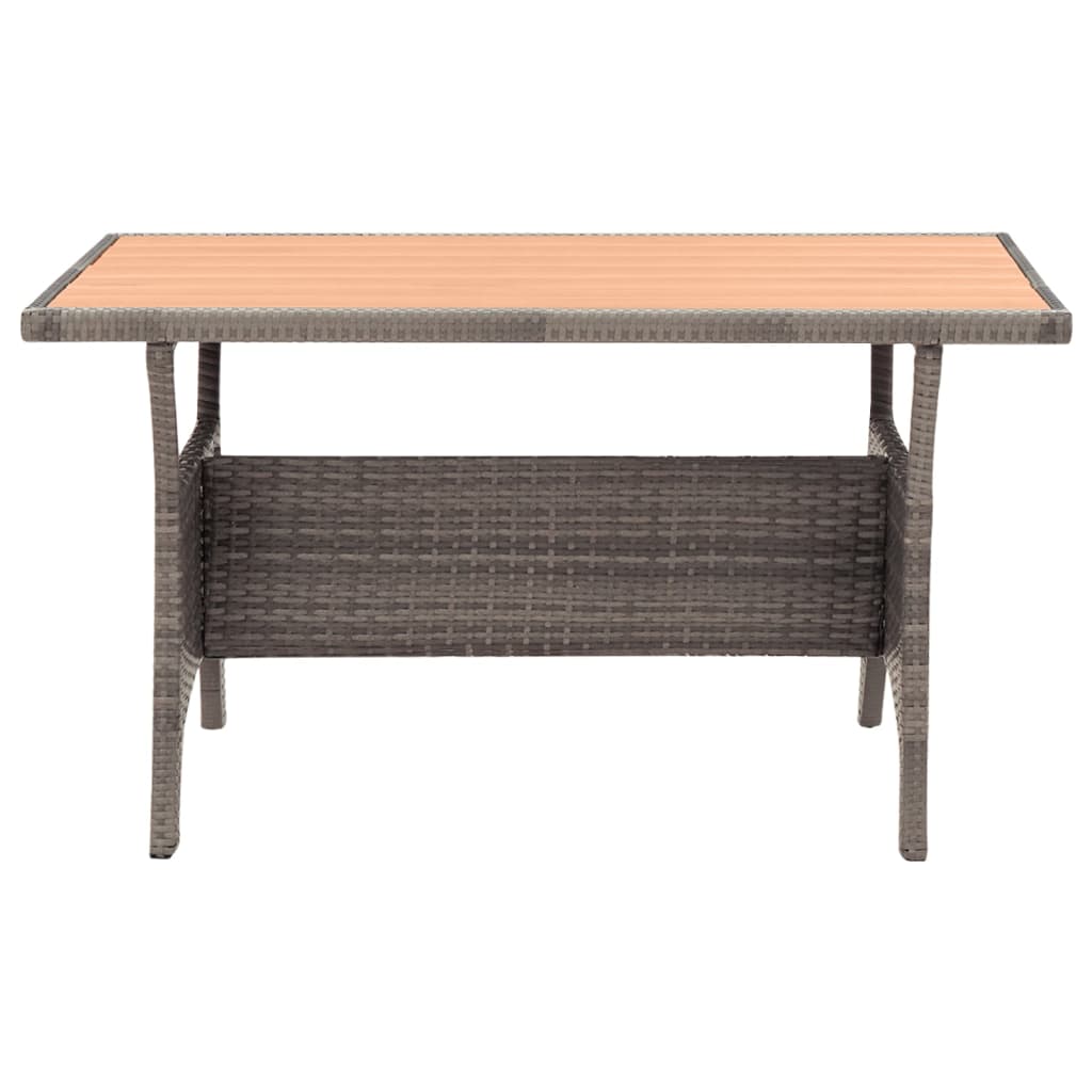 3 Piece Garden Dining Set with Grey Cushions Poly Rattan