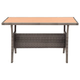 3 Piece Garden Dining Set with Grey Cushions Poly Rattan
