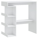 Bar Table with Storage Rack White 100x50x101.5 cm Engineered Wood - Front View