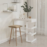 Bar Table with Storage Rack White 100x50x101.5 cm Engineered Wood - Side View