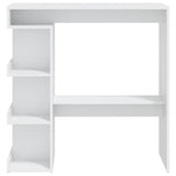 Bar Table with Storage Rack White 100x50x101.5 cm Engineered Wood - 45-Degree Angle