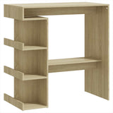 Bar Table with Storage Rack Sonoma Oak 100x50x101.5 cm Engineered Wood - Front View