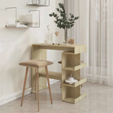 Bar Table with Storage Rack Sonoma Oak 100x50x101.5 cm Engineered Wood - Side View