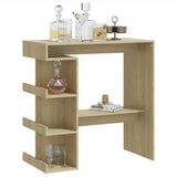 Bar Table with Storage Rack Sonoma Oak 100x50x101.5 cm Engineered Wood - Top-Down View