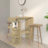 Bar Table with Storage Rack Sonoma Oak 100x50x101.5 cm Engineered Wood