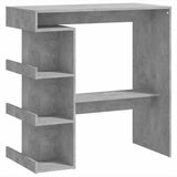 Bar Table with Storage Rack Concrete Grey 100x50x101.5cm Engineered Wood - Front View