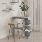 Bar Table with Storage Rack Concrete Grey 100x50x101.5cm