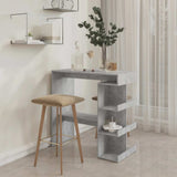 Bar Table with Storage Rack Concrete Grey 100x50x101.5cm Engineered Wood - Side View