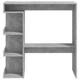 Bar Table with Storage Rack Concrete Grey 100x50x101.5cm Engineered Wood - 45-Degree Angle