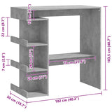 Bar Table with Storage Rack Concrete Grey 100x50x101.5cm Engineered Wood - Close-Up Angle
