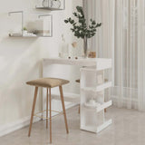 Bar Table with Storage Rack High Gloss White 100x50x101.5 cm - Side View