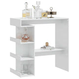Bar Table with Storage Rack High Gloss White 100x50x101.5 cm - Top-Down View