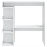 Bar Table with Storage Rack High Gloss White 100x50x101.5 cm - 45-Degree Angle