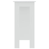 Bar Table with Shelf White 102x50x103.5 cm Engineered Wood - Top-Down View