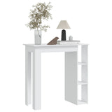 Bar Table with Shelf White 102x50x103.5 cm Engineered Wood - 45-Degree Angle