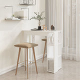 Bar Table with Shelf White 102x50x103.5 cm Engineered Wood - Rear View