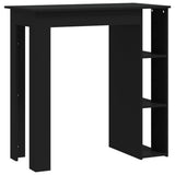 Bar Table with Shelf Black 102x50x103.5 cm Engineered Wood - Front View