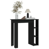 Bar Table with Shelf Black 102x50x103.5 cm Engineered Wood - 45-Degree Angle