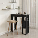 Bar Table with Shelf Black 102x50x103.5 cm Engineered Wood - Rear View