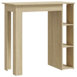 Bar Table with Shelf Sonoma Oak 102x50x103.5 cm Engineered Wood - Front View