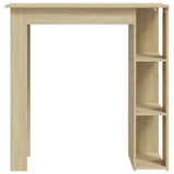 Bar Table with Shelf Sonoma Oak 102x50x103.5 cm Engineered Wood - Side View