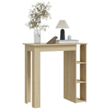 Bar Table with Shelf Sonoma Oak 102x50x103.5 cm Engineered Wood - 45-Degree Angle