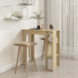 Bar Table with Shelf Sonoma Oak 102x50x103.5 cm Engineered Wood - Rear View
