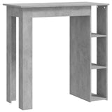 Bar Table with Shelf Concrete Grey 102x50x103.5 cm Engineered Wood - Front View