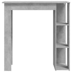 Bar Table with Shelf Concrete Grey 102x50x103.5 cm
