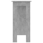 Bar Table with Shelf Concrete Grey 102x50x103.5 cm