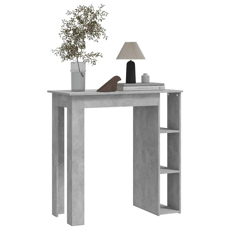 Bar Table with Shelf Concrete Grey 102x50x103.5 cm