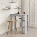 Bar Table with Shelf Concrete Grey 102x50x103.5 cm
