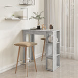 Bar Table with Shelf Concrete Grey 102x50x103.5 cm Engineered Wood - Rear View