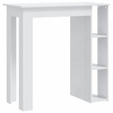 Bar Table with Shelf High Gloss White 102x50x103.5 cm Engineered Wood