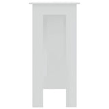 Bar Table with Shelf High Gloss White 102x50x103.5 cm Engineered Wood