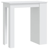 Bar Table with Storage Rack White 102x50x103.5 cm Engineered Wood - Front View
