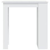Bar Table with Storage Rack White 102x50x103.5 cm Engineered Wood - 45-Degree Angle