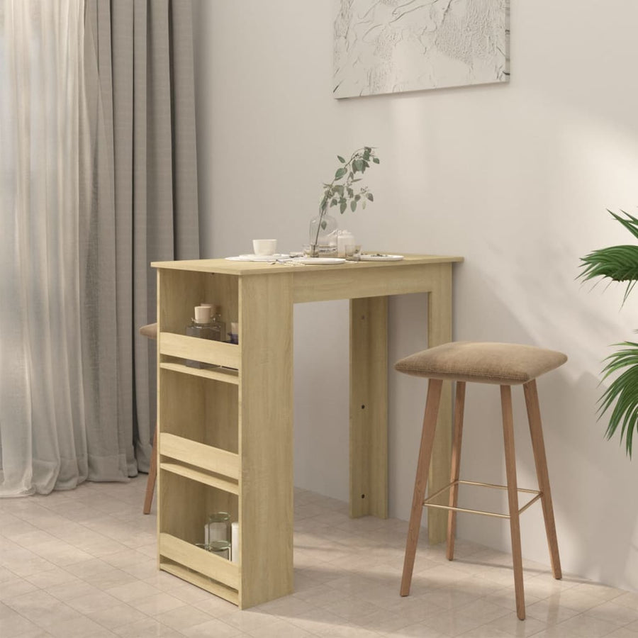 Bar Table with Storage Rack Sonoma Oak 102x50x103.5cm