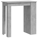 Bar Table with Storage Rack Concrete Grey 102x50x103.5 cm - Front View