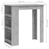 Bar Table with Storage Rack Concrete Grey 102x50x103.5 cm - Close-Up Angle
