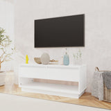 TV Cabinet White 102x41x44 cm Engineered Wood - Side View