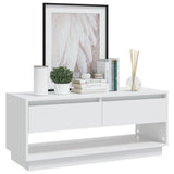 TV Cabinet White 102x41x44 cm Engineered Wood - Top-Down View