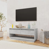 TV Cabinet Concrete Grey 102x41x44 cm Engineered Wood - Side View