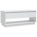TV Cabinet High Gloss White 102x41x44 cm Engineered Wood - Front View