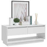 TV Cabinet High Gloss White 102x41x44 cm Engineered Wood - Top-Down View