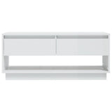TV Cabinet High Gloss White 102x41x44 cm Engineered Wood