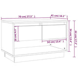 TV Cabinet White 70x41x44 cm Engineered Wood - Extra Image